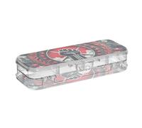 voucong Labor Day Pugno Scatola di Plastica Rossa e Nero Per Matite Doppio Piano Pastello Contenitori Per Forniture Di Cancelleria Con Snap E Coperchio