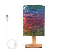 voucong L'acqua di colore dell'arcobaleno increspa le lampade del comodino con la porta USB per la luce del comodino della Tabella di vetro