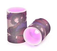 voucong Lady Anime Red Mystery Flickering Battery Candle Luci elettroniche per uomo Piccolo telecomando a batteria per matrimonio Set da 2 pezzi
