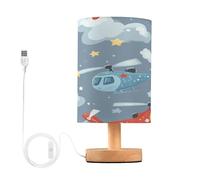 voucong Lampade da tavolo d'argento della nuvola delle stelle dell'elicottero con la porta USB per le luci del comodino dell'azienda agricola