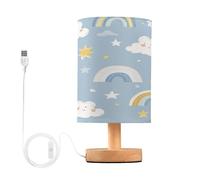 voucong Lampade infantili blu del comodino delle nuvole dell'arcobaleno con la porta USB per la sala da pranzo ha condotto
