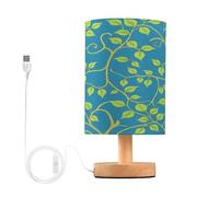 voucong Lampade principali blu della stampa della foglia del rattan dell'annata con la porta USB per la luce notturna del bambino