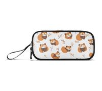 voucong Lesser Panda Bianco Immagine Nylon Matita Borse Per La Scuola Grande Capacità Grande Astuccio Con Cerniera Cancelleria Organizzatore per Scuole Medie Ragazzi