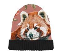 voucong Lesser Panda Floreale Rosso Boho Slouchy Beanie per Uomo Slouchy Beanie per Donna Moda per Snowboard