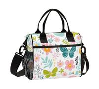 voucong Little Fresh Safari Butterfly Floral - Contenitore per il pranzo per adulti, con tracolla, borsa per il pranzo personalizzata per donna palestra