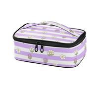 voucong Lunch Tote Bag per le donne viola e bianco a righe fiori College Cooler Lunch Box per gli uomini loncheras para ninas oscuras