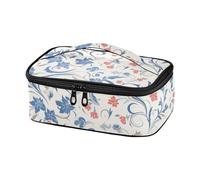 voucong Lunch Tote Vintage Foglie Blu Fiori Rossi Modello Impermeabile Isolato Tote Bag loncheras para ninas oscuras