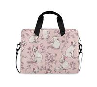 voucong Manicotti per computer portatili a tracolla Messenger con manico e tracolla 15,6 pollici Cartella per computer con cerniera Beauty Cats Blush