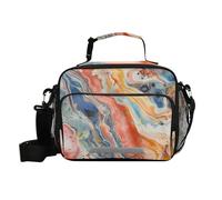 voucong Marmo colorato moda pranzo box donna con tracolla pasto preparazione pranzo borsa per insegnanti viaggio