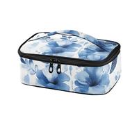 voucong Mens Lunch Bag Blue Flower Turtle Grande Capacità Isolato Cooler Bag loncheras para ninas oscuras