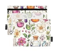 voucong Monopoly - Raccoglitore in plastica con motivo a pozione magica, con finestra trasparente e occhielli rinforzati con cerniera, per ufficio, scuola, cosmetici, 2 pezzi