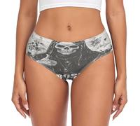 voucong Mutandine da allenamento per donna gotica con teschio di dio della morte biancheria intima da donna in materiale traspirante mutande organiche, Death God Skull Gothic, S