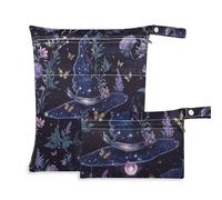 voucong Mystery Witch Hats Borsa a prova di disordine per bagnato, confezione da 2 sacchetti bagnati per costume da bagno con manici per viaggi