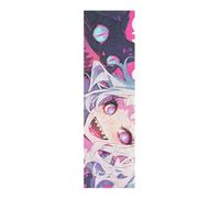 voucong Nastro antiscivolo per skateboard, motivo anime, gatto, ragazza, nero, per scooter, 83 x 22,9 cm, per skateboard