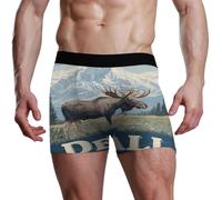 voucong National Park Moose - Boxer da uomo in bambù, intimo da uomo, Parco Nazionale Moose, M