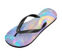 voucong Neon Colorato Acido Astratto gomma donna infradito cuscino sandali flip per la casa (prop1), Astratto Acido Colorato Neon, Small