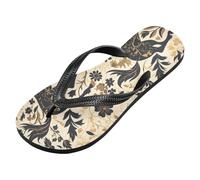 voucong Nero Oro Cavallo Design infradito in gomma Slip-Resistant mens flip per il partito (prop1), Design con cavallo nero e oro, large