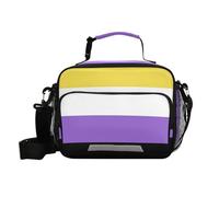 voucong Non-Binary Pride Flag Nb Nonbinary Pride LGBT Borsa per il pranzo per gli uomini con tracolla Borsa per il pranzo per le donne per infermiera picnic