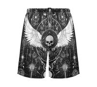 voucong Pantaloni da pigiama da uomo con teschio malvagio nero gotico casual da uomo per feste di nuoto, Evil Skull Nero Gotico, XXL