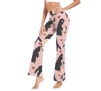 voucong Penguin Peach Valentines Gold Active Yoga Pants per donna Crossover Flare pantaloni a compressione per palestra, Pinguino Pesca San Valentino Oro, S