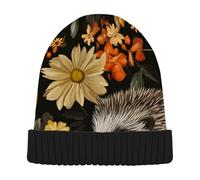voucong Personalizzato Scenario Animali Riccio Zucca Wildflower Slouchy Beanie per gli Uomini Cappelli per le Donne Alla Moda per Camminare sulle Ciaspole