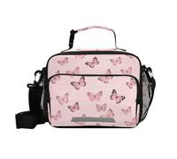 voucong Pink Butterfly Lunch Box per uomo con tracolla borsa per il pranzo maschile per infermiere campeggio
