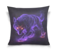 voucong Purple Wolf Fire Cool morbido cuscino federe per letto Home Decor per letto divano 18 x 18