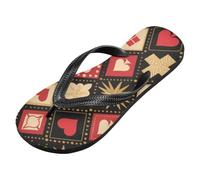voucong Red and Black Poker Board Grid gomma donne flip flop morbido donna flip per la casa (prop1), Griglia di poker rossa e nera, Medium