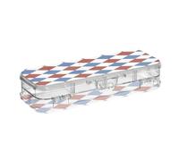 voucong Red and Blue Check 4th Of July Independence Day Clear Pencil Box Plastic Double Layer Pen Case Hard Box per cancelleria con coperchio a scatto