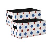 voucong Red and Blue Love 4 Of July Independence Day - Set di 2 cestini pieghevoli per dispensa, cassetti, computer, armadio, aula, ufficio