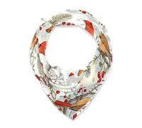 voucong Red Christmas Couple Cute Bird sciarpa di seta quadrata sciarpa elegante dei capelli per le donne per la primavera 35x35 chal para mujer