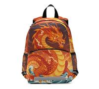 voucong Red Fire Chinese Dragon Ocean Wave zaini per bambini per ragazze asilo petto clip libro borse per ragazzi mochilas para ni?os de 5 a?os