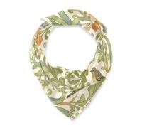 voucong Retro Iris Bird William Morris beige sciarpa quadrata di seta leggera avvolgere la testa per le donne per l'inverno 35x35