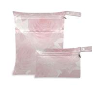 voucong Romantico rosa rosa fiori lavabili borse per spiaggia 2 pack Wet Bag per costume da bagno con manici per scenario