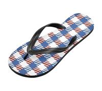 voucong Rosso e Blu Plaid 4 luglio Independence Day gomma donna infradito Quick-Dry sandali flip per l'estate, Plaid rosso e blu 4 luglio Giorno dell'Indipendenza, X-Large