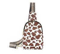 voucong Sacchetto di stampa della mucca marrone alla moda per le donne borse a tracolla impermeabili per le donne per il viaggio, Stampa di mucca marrone., 1 size