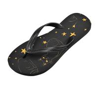 voucong Sandali da donna in gomma a forma di gatto malvagio con stelle nere e dorate per l'estate (prop1), Halloween Cat Evil Cat Black Gold Star, XX-Large