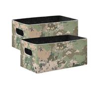 Voucong - Scatole portaoggetti mimetiche, colore verde militare, organizer per secchi, confezione da 2 cubi decorativi grandi per armadio