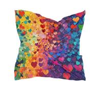 voucong Sciarpa di seta alla moda da donna elegantes Scialli quadrati in raso e avvolge per le donne per la sera Cuori colorati arcobaleno