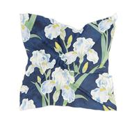 voucong Sciarpa di seta di modo delle donne Lunga e grande sciarpa quadrata dei capelli del raso per le donne per il regalo William Morris White Iris Flowers