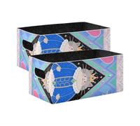 voucong - secchio per secchio per gatti grigio cartone animato, confezione da 2 cubi organizer per armadio in tessuto regalo