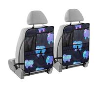 voucong Sedile posteriore per bambini, motivo con pecorelle fluorescenti blu fluo, con tablet, contiene 2 pezzi sul retro del sedile dell'auto, tappetino per bambini con tasca