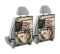 voucong Seggiolino auto Western Cowboy indiano tribale lupo verde per tablet 2 Pack posteriore del sedile auto organizzatore bambino Kickmat