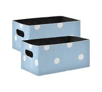 voucong Set di 2 contenitori in tessuto cubico per dispense, mensole, cassetti, scrivania, armadio, aula, ufficio