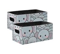 voucong Set di 2 grandi contenitori decorativi a forma di elefante per scaffali, armadi, cassetti