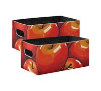 voucong Set di 2 scatole portaoggetti a forma di frutta rossa, per scaffali e armadi