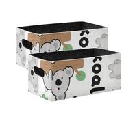 voucong Set di 2 scatole portaoggetti pieghevoli a forma di koala grigie per organizzare i vestiti