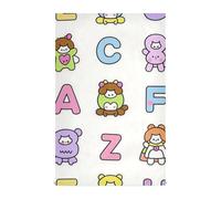 voucong Set di 6 strofinacci da bagno in microfibra con lettere dell'alfabeto dei cartoni animati per bambini, 71 x 45 cm