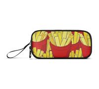 voucong Simpatico cartone animato cibo patatine fritte nylon grande astuccio per ragazze grande capacità astuccio con cerniera cancelleria organizzatore per ufficio uomo