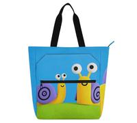 voucong Simpatico cartone animato lumaca colorato per bambini carino borse per bambini donne uomini grande libro bambino tote riutilizzabile borsa della spesa per la scuola shopping spiaggia